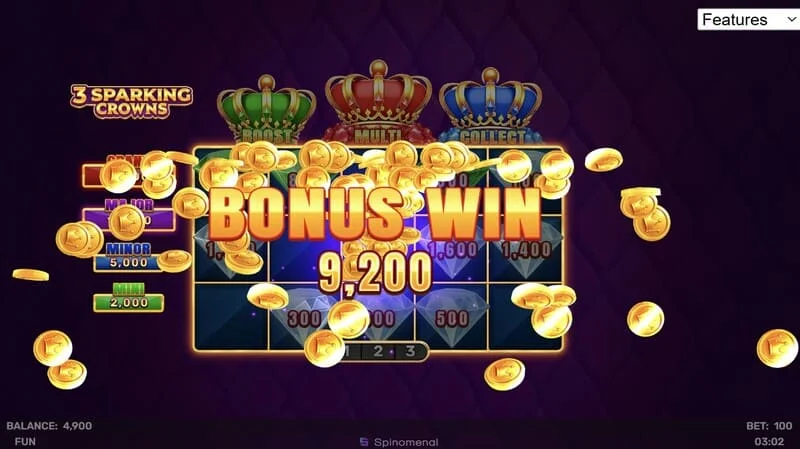 3 Sparking Crowns बोनस जीत